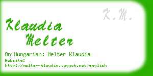 klaudia melter business card